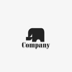 animal logo design with black elephant
