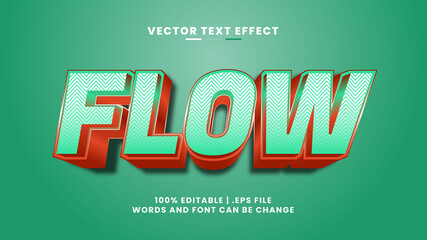Flow cartoon comic game style editable text effect 3d template