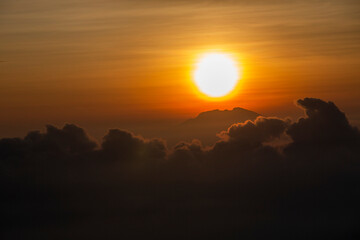 sunset over the mountains