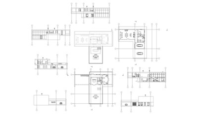 modern house architectural drawing 3d illustration