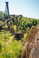 Destroyed historic Kinzua railway bridge after a Tornado went through, Pennsylvania