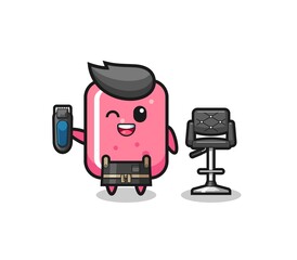 bubble gum barbershop is holding a trimer