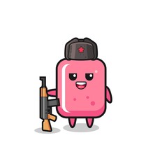 cute bubble gum cartoon as Russian army