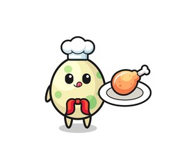 spotted egg fried chicken chef cartoon character