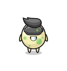 cute spotted egg using VR headset