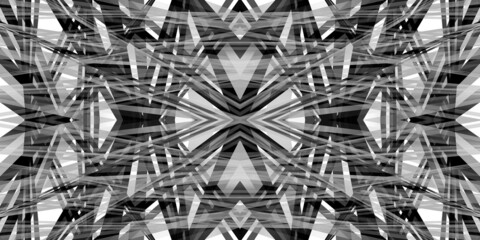 Fototapeta na wymiar 3D seamless geometric pattern in black and white