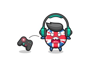 Obraz premium united kingdom flag gamer mascot is angry