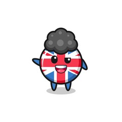 united kingdom flag character as the afro boy