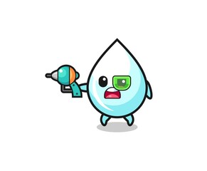Fototapeta premium cute milk drop holding a future gun