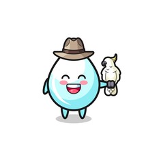 Obraz premium milk drop zookeeper mascot with a parrot