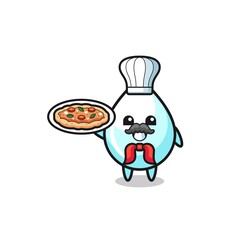 milk drop character as Italian chef mascot