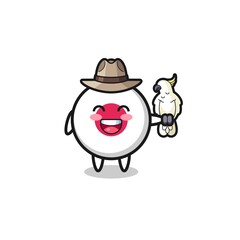 Obraz premium japan flag zookeeper mascot with a parrot