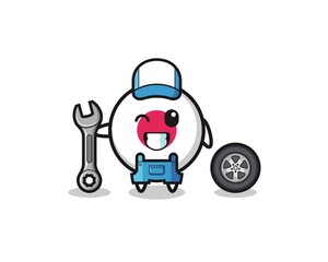 the japan flag character as a mechanic mascot