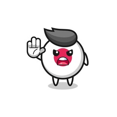 japan flag character doing stop gesture