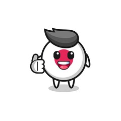 japan flag mascot doing thumbs up gesture