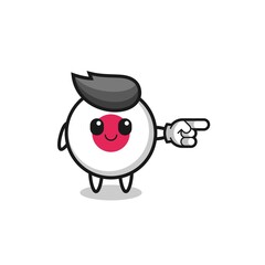 japan flag mascot with pointing right gesture