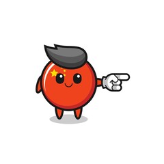 china flag mascot with pointing right gesture