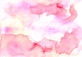 水彩の淡い背景　赤