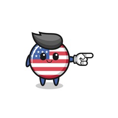 united states flag mascot with pointing right gesture