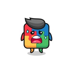 Obraz premium the fatigue cartoon of puzzle
