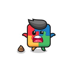 puzzle earth surprised to meet poop