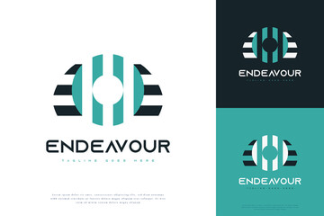 EOE Initial Logo Design Template. Abstract Initial Letters E, O and E with Door Concept
