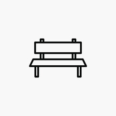 Bench, seat line icon, vector, illustration, logo template. Suitable for many purposes.