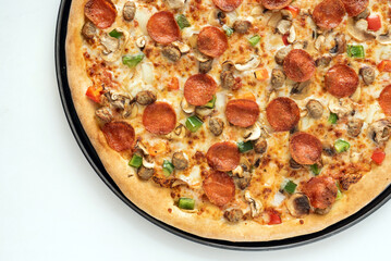 tasty pizza on the white background