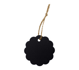 Obraz premium Black round tag with place for text on white isolated background