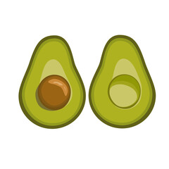 Two half of avocado