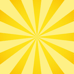 Illustration of abstract sun rays on a yellow background