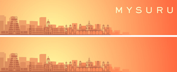 Fototapeta premium Mysuru Beautiful Skyline Scenery Banner
