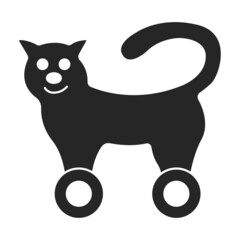 Wooden cat vector icon.Black vector icon isolated on white background wooden cat.