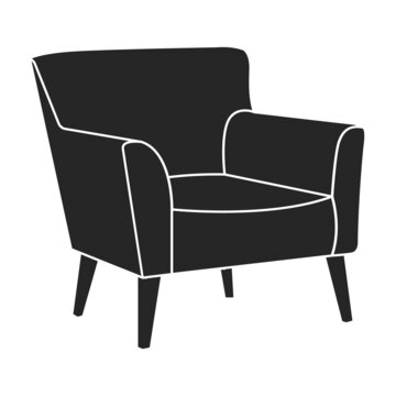 recommend clip art: Home armchair vector black icon. Vector illustration comfortable chair on white background. Isolated illustration black icon home armchair.