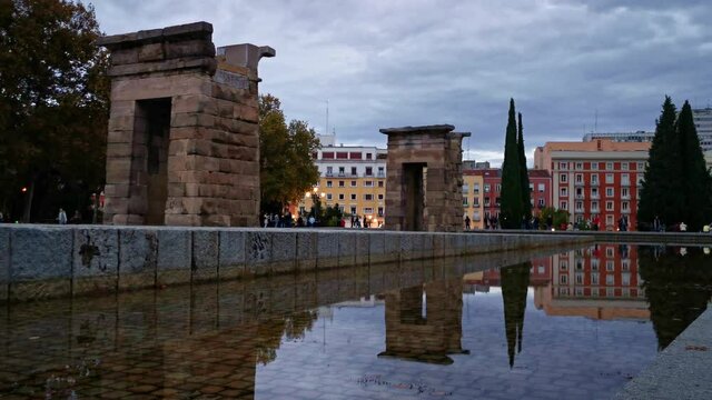 Debod Temple of Madrid with a gorgeous sunset