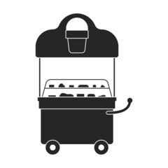 Food trailer vector icon.Black vector icon isolated on white background food trailer.