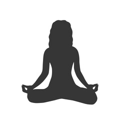 Silhouette of a person in yoga position, logo yoga design