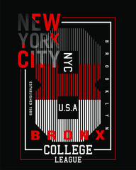 New York City eight typography Design Vector illustration for t shirt print