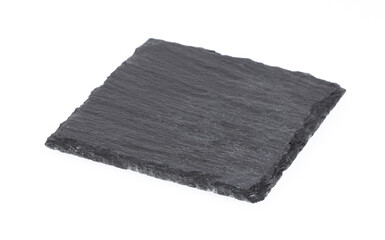 black stone empty rectangular, square dish isolated on white background.