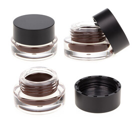 Set of Gel Eyeliner isolated on white background.