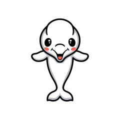 Cute little beluga whale cartoon