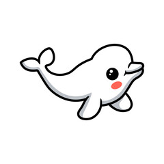 Cute little beluga whale cartoon