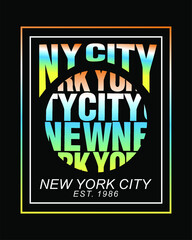 New York City  typography Design Vector for t shirt print