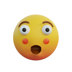 3d illustration Emoticon expression shocked face bulging eyes
