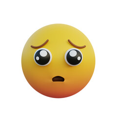 3d illustration Emoticon expression begging face
