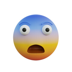 3d illustration Emoticon expression fearful face