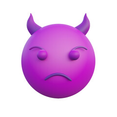 3d illustration Emoticon expression sullen devil face