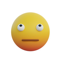 3d illustration expression emoticon looking up