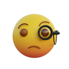 3d illustration monocle emoticon like detective