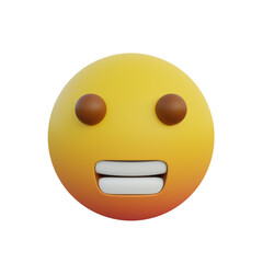 3d illustration Emoticon expression grimacing face